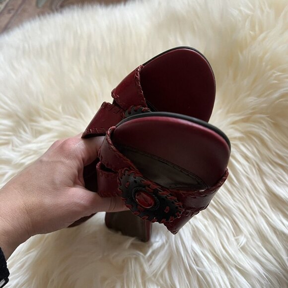 Ladies Naturalizer Dumas Red Leather Sandals Shoes Size 7.5M New Womens Heels - Picture 7 of 9